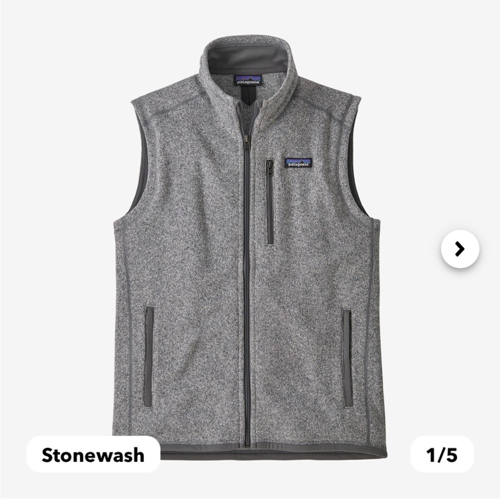 PATAGONIA Men's Better Sweater® Fleece Vest. Used. Size XL. Stonewashed Color.